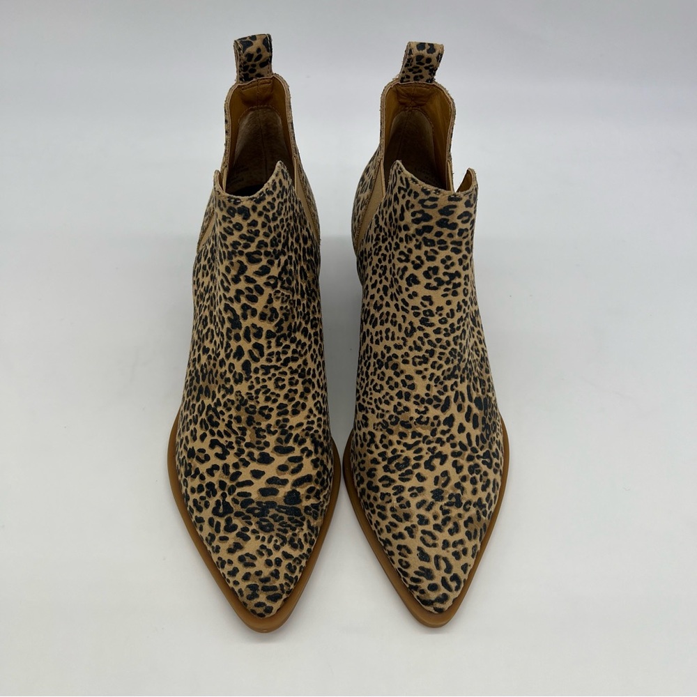 Dolce Vita Samy Leather Leopard Print Pointy Toe Bootie 7.5M - Picture 6 of 13